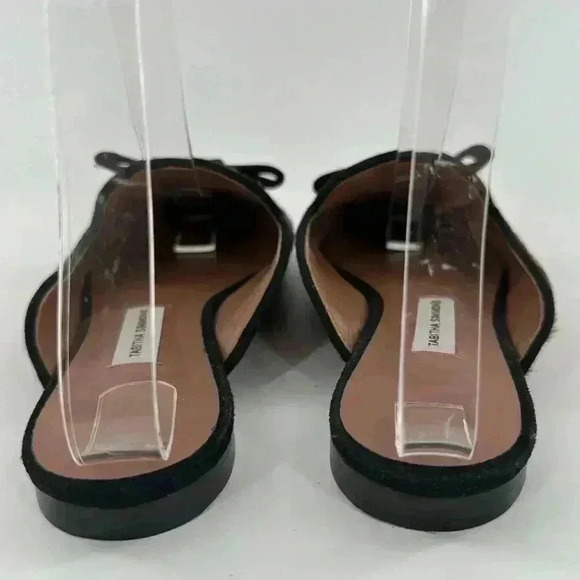 Tabitha Simmons flats size 36 brown calf hair cheetah print slip on bow mules - Picture 4 of 13